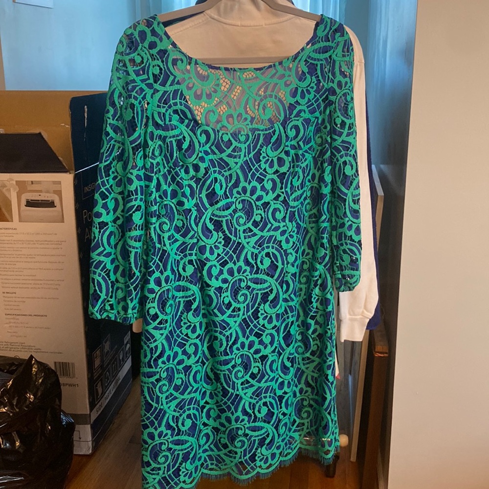 Emerald Green and Navy Blue lace Lilly dress sizes 12